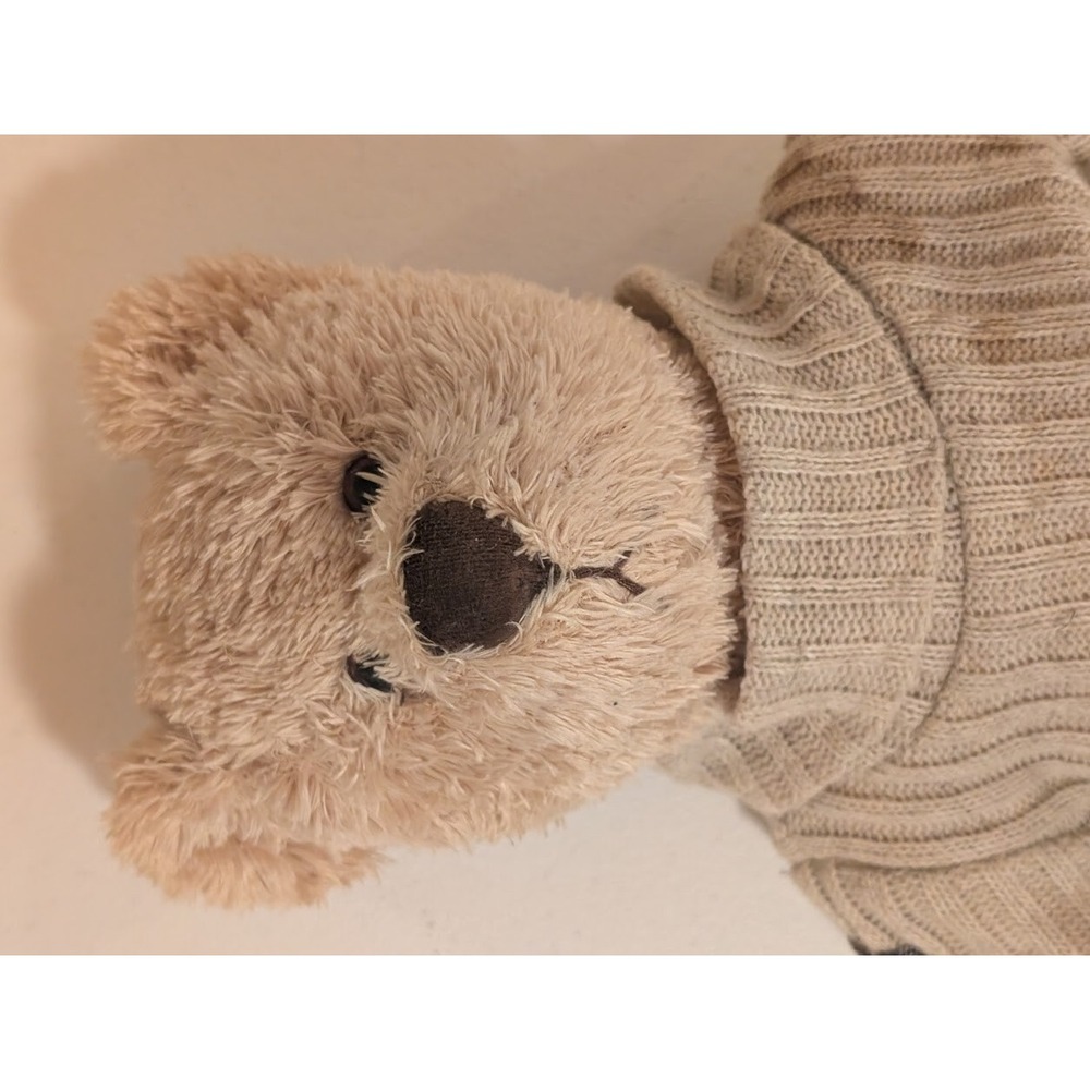 Old Friend Plush Teddy Bear Beige 15" Stuffed Animal Knit Sweater Stained - Picture 6 of 6